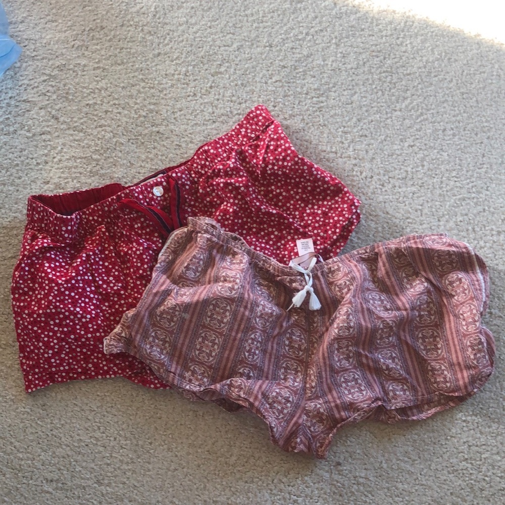 2pr Sleep Pajama Shorts Aerie Victoria Secret Red M
